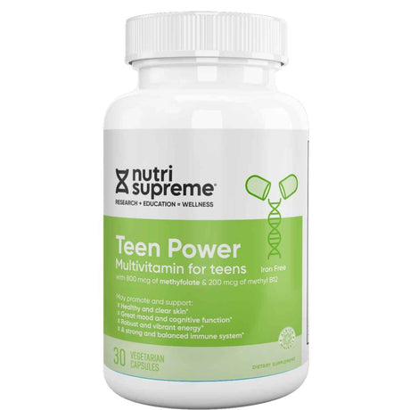 Frasco de suplemento Nutri Supreme Teen Power Multivitamínico para Adolescentes 30 cápsulas