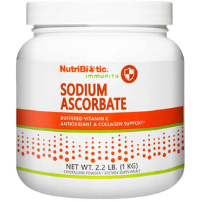 Frasco de suplemento NutriBiotic Ascorbato de Sodio 1 kg