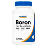 Frasco de suplemento Nutricost Boro Citrato 3 mg 240 cápsulas