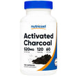 Frontal de Nutricost carbón activado 520 mg 120 cápsulas