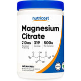 Frontal de Nutricost citrato de magnesio en polvo, sabor Sin sabor, 500 g.