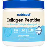 Frasco de suplemento Nutricost Colágeno Hidrolizado Bovino Sin Sabor 113 g