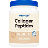 Frasco de suplemento Nutricost Colágeno Hidrolizado Bovino Vainilla 1 lb