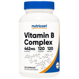 Frasco de suplemento Nutricost Complejo B 120 cápsulas