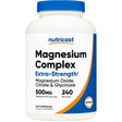 Frasco de suplemento Nutricost Complejo de Magnesio 500 mg 240 cápsulas