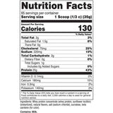 Tabla nutricional del suplemento Nutricost Concentrado de Proteína de Suero sabor piña 25g Proteína 5 lbs