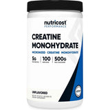 Frasco de Nutricost creatina monohidratada micronizada sin sabor de 500 g