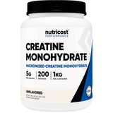 Frasco de Nutricost creatina monohidratada micronizada sin sabor de 1 kg