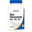 Frasco de suplemento Nutricost Gluconato de Zinc 50 mg 120 cápsulas