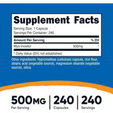 Tabla nutricional del suplemento Nutricost Mio-Inositol 500 mg 240 cápsulas