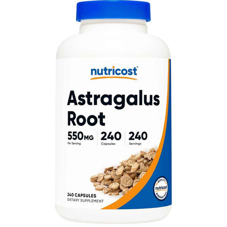 Nutricost - Raíz de Astrágalo (550 mg - 240 Cápsulas) - Etiqueta Frontal