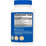 Tabla nutricional del suplemento Nutricost Tongkat Ali 1000 mg 120 cápsulas