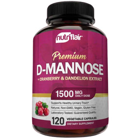 Frasco de nutriflair D-manosa con arándano y diente de león de 120 cápsulas