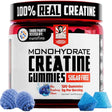 Frasco de suplemento Old School Labs Creatina Monohidratada Frambuesa Azul 120 Gomitas