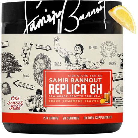 Frasco de suplemento Old School Labs Replica GH Limonada de Durazno 274 Gramos