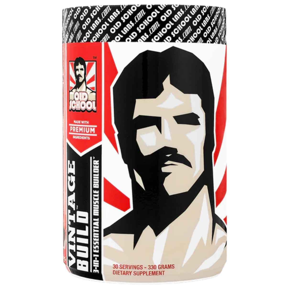 Frasco de suplemento Old School Labs Vintage Build Constructor Muscular 3 en 1 Sin Sabor 330 g Polvo
