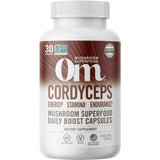 Frasco de suplemento Om Superalimento de Hongo Cordyceps 2000 mg 90 cápsulas