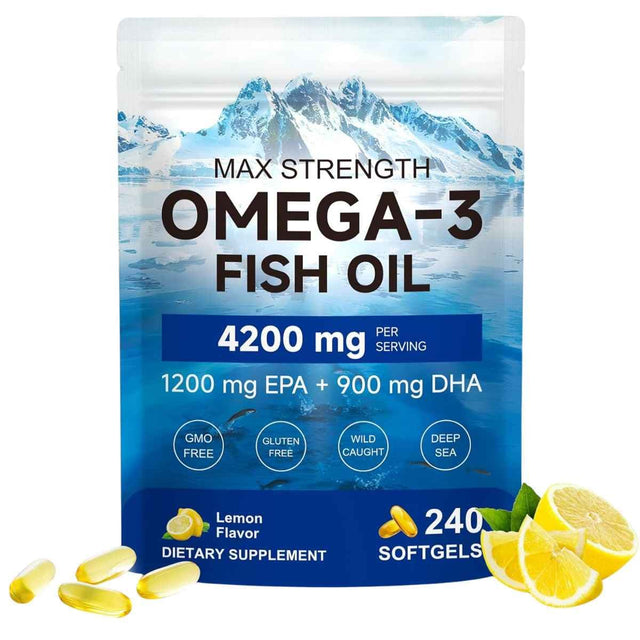 Bolsa de aceite de pescado omega 3 IFUDOIT 4200 mg por porción con 240 cápsulas blandas
