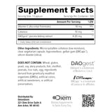 Información del suplemento de OmneDiem Histamine Digest de 120 cápsulas con vitamina C, catalasa y DAOgest
