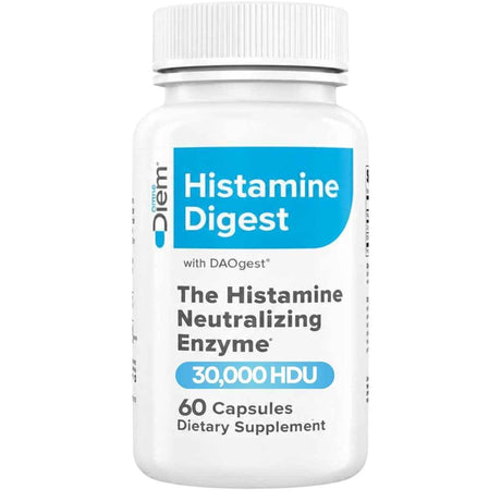 Frasco frontal de OmneDiem Histamine Digest con DAOgest, presentación de 60 cápsulas