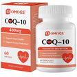 Frasco de suplemento OMOGS Coenzima Q10 60 cápsulas blandas