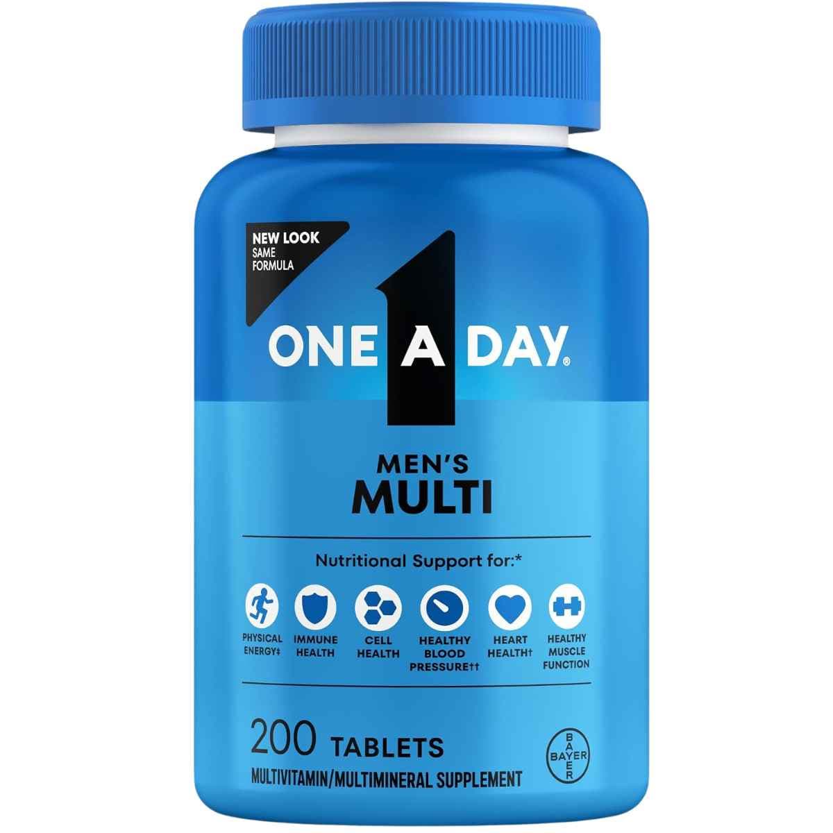 Frasco de One A Day Men's Multi, presentación de 200 tabletas.