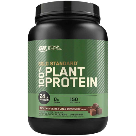 Frasco de suplemento Optimum Nutrition Proteína Vegetal Gold Standard Chocolate 1.76 lbs