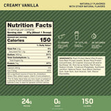 Tabla nutricional del suplemento Optimum Nutrition Proteína Vegetal Gold Standard Vainilla 1.63 lbs