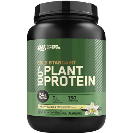 Frasco de suplemento Optimum Nutrition Proteína Vegetal Gold Standard Vainilla 1.63 lbs