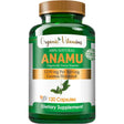 Frasco de suplemento Organic Vitamins Vitamisan Anamu 1250 mg 120 Cápsulas
