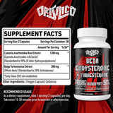 Tabla nutricional del suplemento Orisilico Beta Ecdysterone + Turkesterone 1400 mg 60 cápsulas