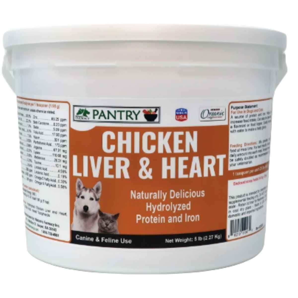Pantry Chicken Liver & Heart Powder de 5 lb para perros y gatos