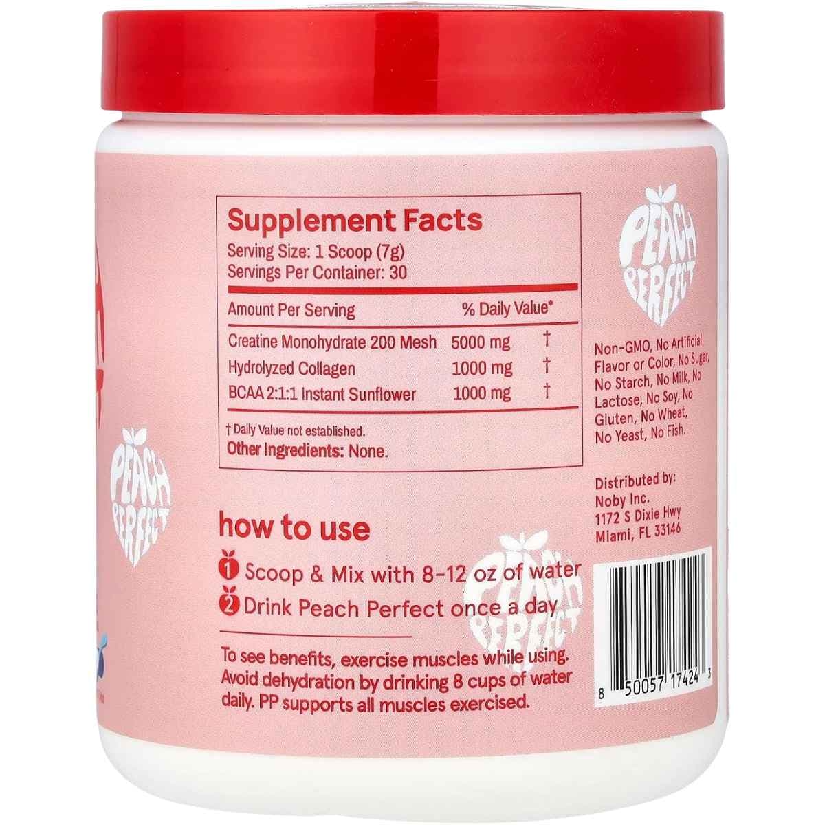 Tabla nutricional Peach Perfect Creatine Sin sabor