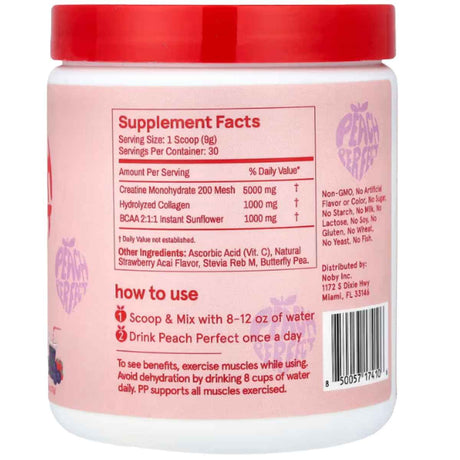 Tabla nutricional Peach Perfect Creatine Strawberry Acai