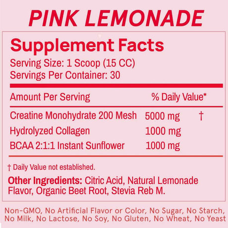 Tabla nutricional del suplemento Peach Perfect Multivitamínico con Inositol para Mujeres 120 Cápsulas