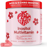Frasco de suplemento Peach Perfect Multivitamínico con Inositol para Mujeres 120 Cápsulas