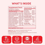 Tabla nutricional del suplemento Peach Perfect Multivitamínico para Menopausia 60 Cápsulas