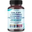 Frasco de suplemento PeakPury Complejo de GABA, 5-HTP y Ashwagandha 150 cápsulas