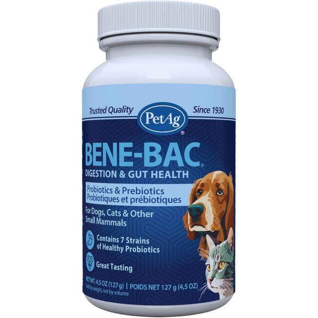 PetAg Bene-Bac Plus probióticos y prebióticos en polvo 127 g