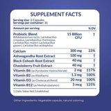 Tabla nutricional del suplemento Pharma Supps Fórmula de Bienestar Femenino con Probióticos 60 cápsulas