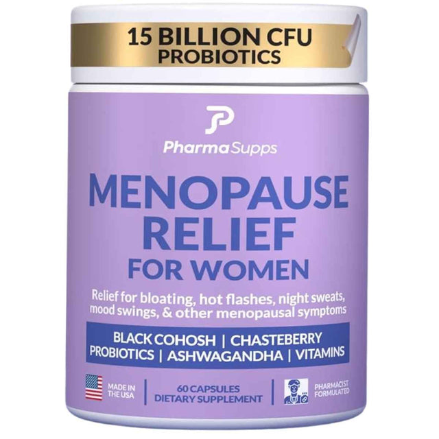 Frasco de suplemento Pharma Supps Fórmula de Bienestar Femenino con Probióticos 60 cápsulas