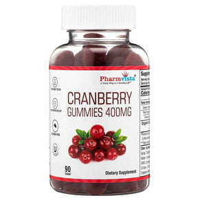 Frasco de suplemento Pharmvista Arándano Orgánico 400 mg 90 Gomitas