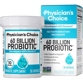 Frasco de suplemento Physician's Choice Probiótico 60 Billion 30 cápsulas