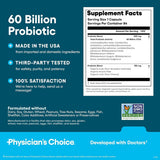 Tabla nutricional del suplemento Physician's Choice Probiótico 60 Billion 84 cápsulas