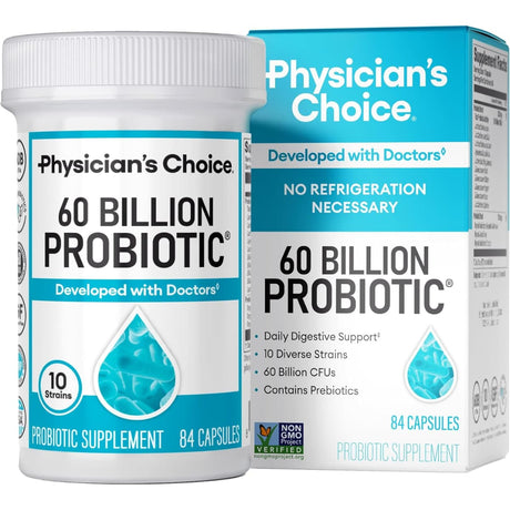 Frasco de suplemento Physician's Choice Probiótico 60 Billion 84 cápsulas