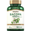 Frasco de suplemento Piping Rock Bacopa monnieri 180 cápsulas