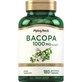 Frasco de suplemento Piping Rock Bacopa monnieri 180 cápsulas