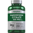 Piping Rock citrato de magnesio 400 mg por porción en frasco de 200 tabletas recubiertas