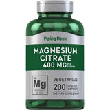 Piping Rock citrato de magnesio 400 mg por porción en frasco de 200 tabletas recubiertas