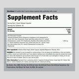 Tabla nutricional del suplemento Piping Rock Complejo de Resveratrol 1800 mg 90 cápsulas